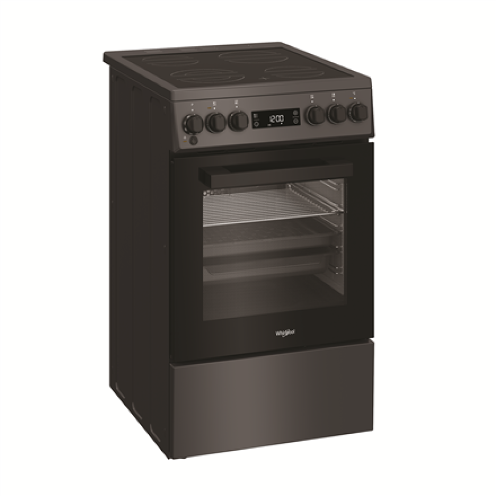Whirlpool Cooker , W5V8LCSA , Hob type Vitroceramic , Oven type Electric , Anthracite , Width 50 cm , Depth 60 cm , 60 L