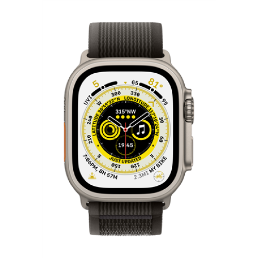 Apple Watch Ultra GPS + Cellular MQFX3EL/A 49mm, Retina LTPO OLED, Touchscreen, Heart rate monitor, Waterproof, Bluetooth, Wi-Fi, Black/Gray