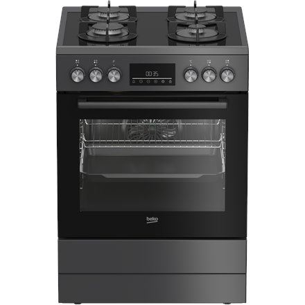 BEKO Cooker , FBM62330GADSN , Hob type Gas , Oven type Electric , Grey , Width 60 cm , Depth 60 cm , Grilling , LED , Energy efficiency class A , 72 L