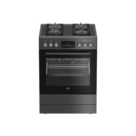 BEKO Cooker , FBM62330GADSN , Hob type Gas , Oven type Electric , Grey , Width 60 cm , Depth 60 cm , Grilling , LED , Energy efficiency class A , 72 L