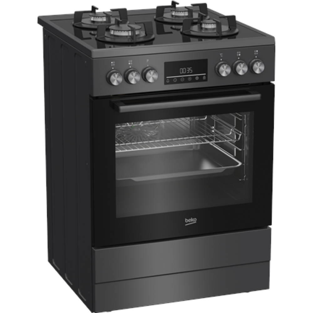 BEKO Cooker , FBM62330GADSN , Hob type Gas , Oven type Electric , Grey , Width 60 cm , Grilling , LED , Depth 60 cm , 72 L