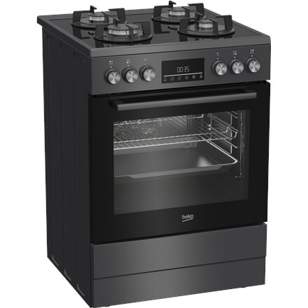BEKO Cooker , FBM62330GADSN , Hob type Gas , Oven type Electric , Grey , Width 60 cm , Depth 60 cm , Grilling , LED , Energy efficiency class A , 72 L