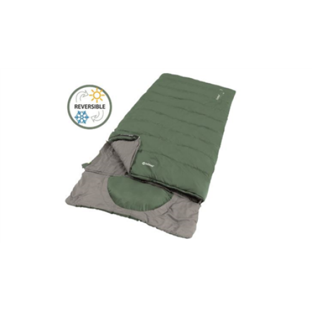 Outwell Contour Lux XL, Sleeping Bag, 235 x 105 cm, YKK 2-way L-shape open-end with auto lock, Green