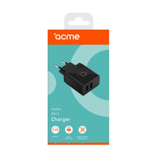 Acme , 2 x USB Type-A , CH204 , Wall charger