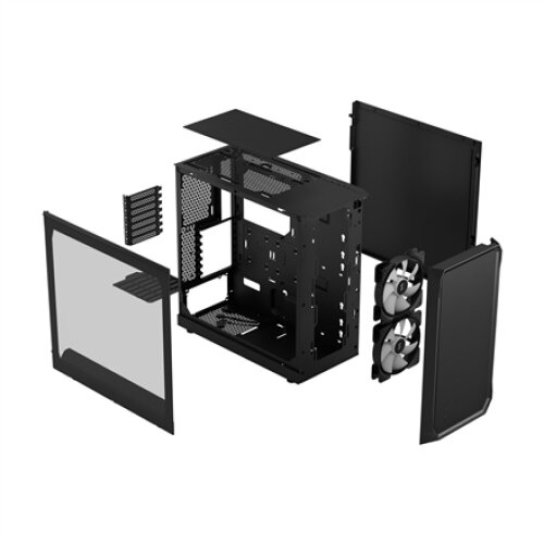 Fractal Design , Focus 2 , Side window , Midi Tower , ATX , RGB Black TG Clear Tint