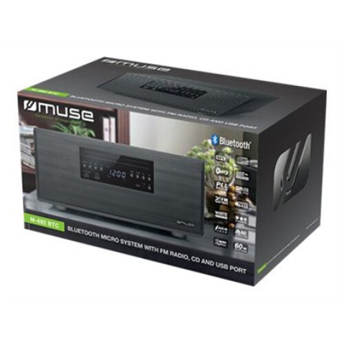 Muse , Bluetooth Micro System , M-692 BTC , 2 x 30 W , Bluetooth , Wireless connection , NFC features , Black