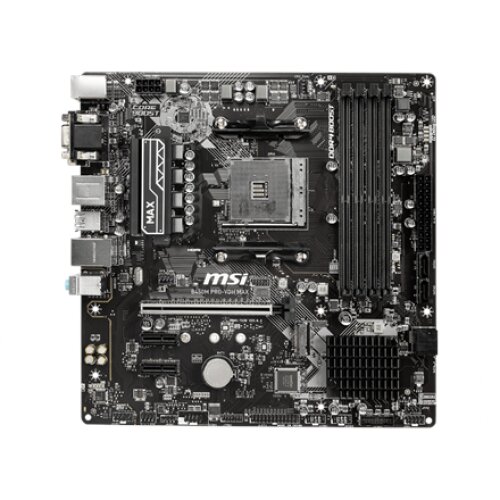MSI B450M PRO-VDH MAX Processor family AMD Processor socket AM4 DDR4 DIMM Memory slots 4 Number of SATA connectors 4 Chipset AMD B Micro ATX