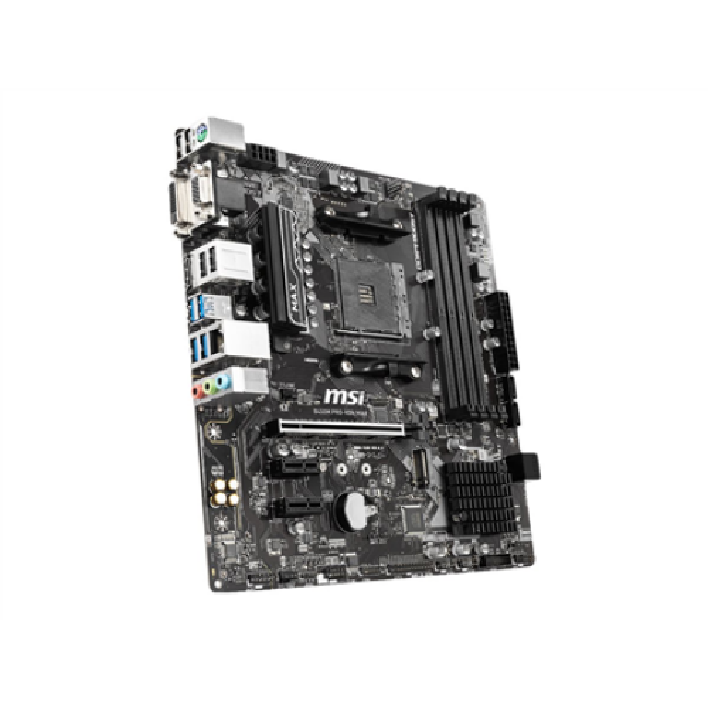 MSI B450M PRO-VDH MAX Processor family AMD, Processor socket AM4, DDR4 DIMM, Memory slots 4, Number of SATA connectors 4, Chipset AMD B, Micro ATX