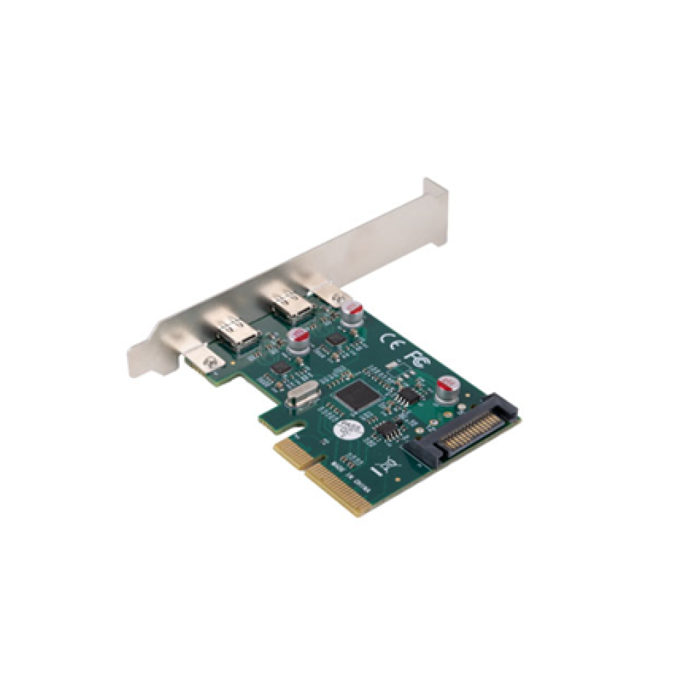 Lanberg PCI-Express X1 Card to 2X USB-C 3.2 GEN 2X1 Low profile , PCE-UC3-002