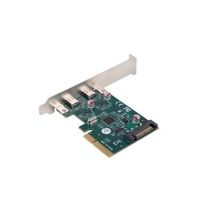 Lanberg PCI-Express X1 Card to 2X USB-C 3.2 GEN 2X1 Low profile , PCE-UC3-002