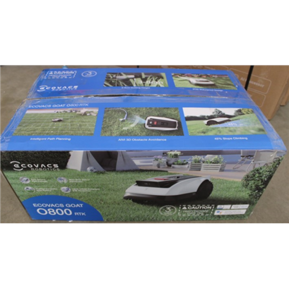 SALE OUT. Ecovacs GOAT O500 Panorama Lawn Mower, Robot, Up to 500 m², Al camera navigation, SmartEdge, White , Ecovacs Lawn Mower GOAT O500 Panorama , NO ORIGINAL PACKAGING, USED, DIRTY, SCRATCHED, BENT LID LEG
