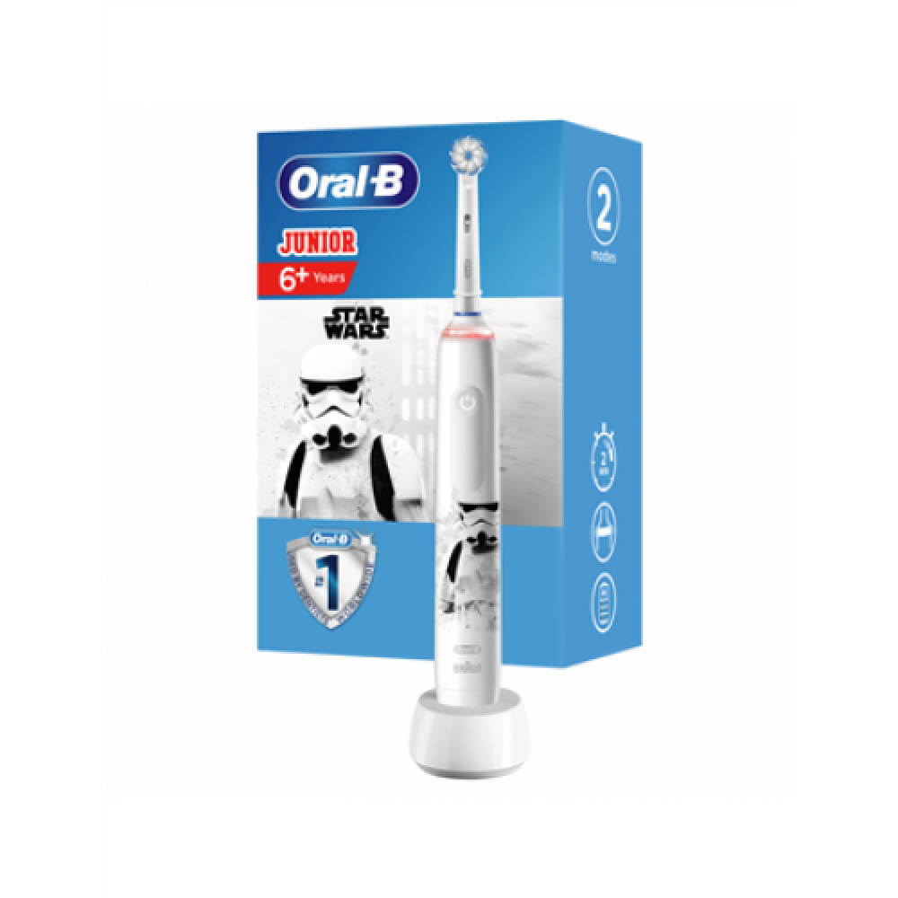 Oral-B Electric Toothbrush Pro3 Junior 6+ Star Wars Rechargeable, For kids, Number of teeth brushing modes 2, White