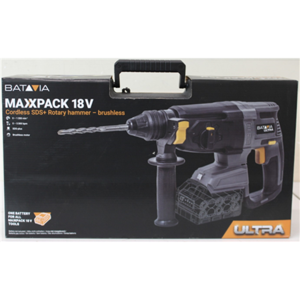 SALE OUT. Batavia 18V brushless hammer drill 2.2 J / SDS+ / Without battery and charger in BMC , Batavia B.V. 18V Cordless Brushless Rotary Hammer SDS+, Without Battery and Charger in BMC , DAMAGED PACKAGING