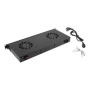 Lanberg 19 fan unit/ventilation panel with LCD 2 fans + thermostat 230V , AK-1502-B , Black