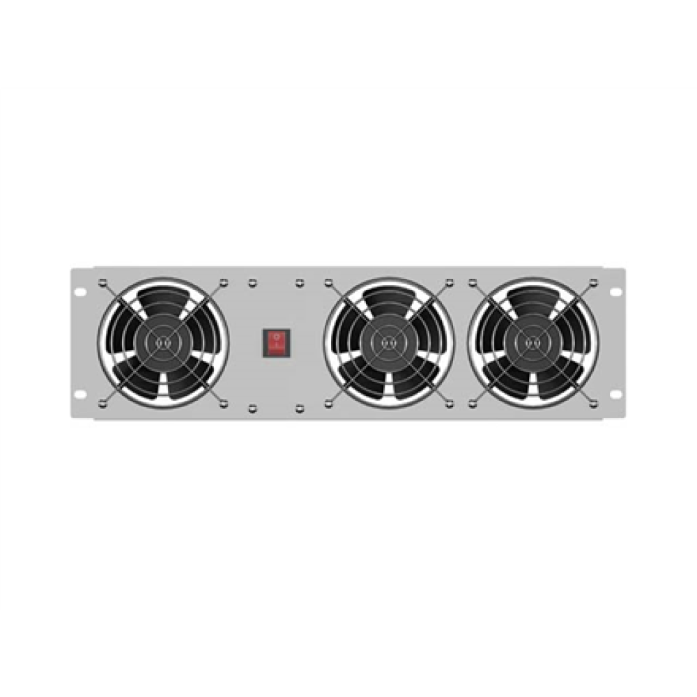 Lanberg Vertical Ventilation Panel 19 3U for Rack three Fans 230V , AK-1506-S , Grey