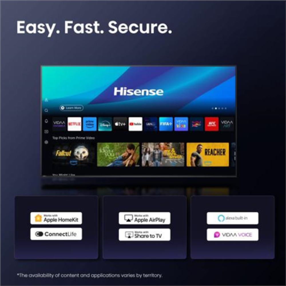 Hisense UHD QLED Smart TV , 50E7Q , 50 , Smart TV , VIDAA OS , UHD , Black