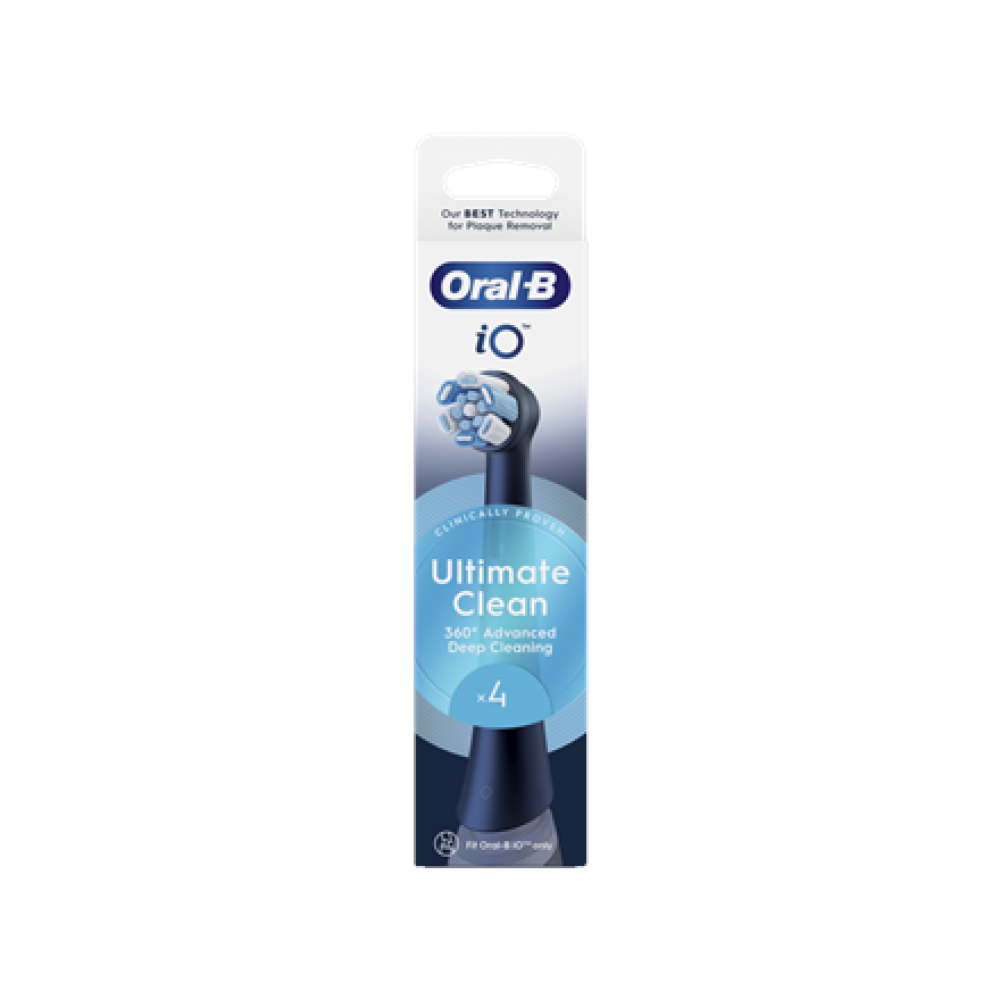 Oral-B Replaceable toothbrush heads , iO UltimateClean , Heads , For adults , Number of brush heads included 4 , Black