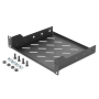 Digitus , 1U fixed shelf , DN-10-TRAY-2-B , Black , Perfect for storage of components which are not 254 mm (10) suitable. Slim design which takes space of 1 height unit. Easy and quick to mount or dismount. Load capacity: 25 kg