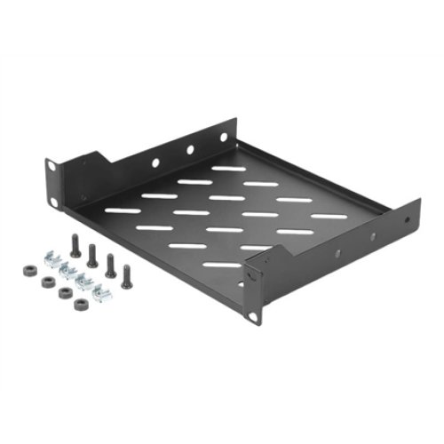 Digitus , 1U fixed shelf , DN-10-TRAY-2-B , Perfect for storage of components which are not 254 mm (10) suitable. Slim design which takes space of 1 height unit. Easy and quick to mount or dismount. Load capacity: 25 kg , Black