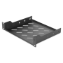 Digitus , 1U fixed shelf , DN-10-TRAY-2-B , Black , Perfect for storage of components which are not 254 mm (10) suitable. Slim design which takes space of 1 height unit. Easy and quick to mount or dismount. Load capacity: 25 kg