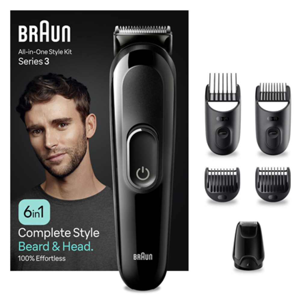 Braun Trimmer , 6-in-1 Style Kit 3 MGK3410 , Cordless , Number of length steps 13 , Black