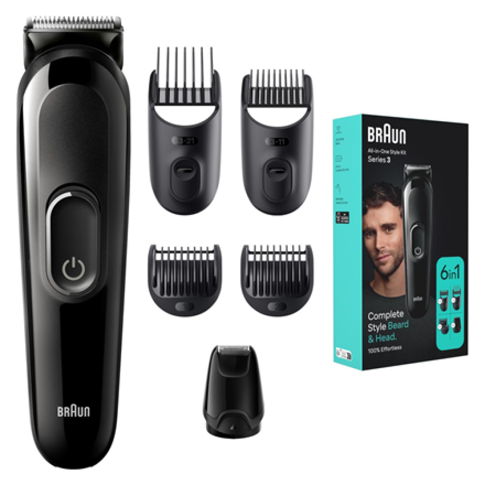 Braun Trimmer , 6-in-1 Style Kit 3 MGK3410 , Cordless , Number of length steps 13 , Black