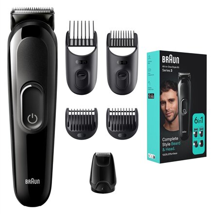 Braun Trimmer , 6-in-1 Style Kit 3 MGK3410 , Cordless , Number of length steps 13 , Black
