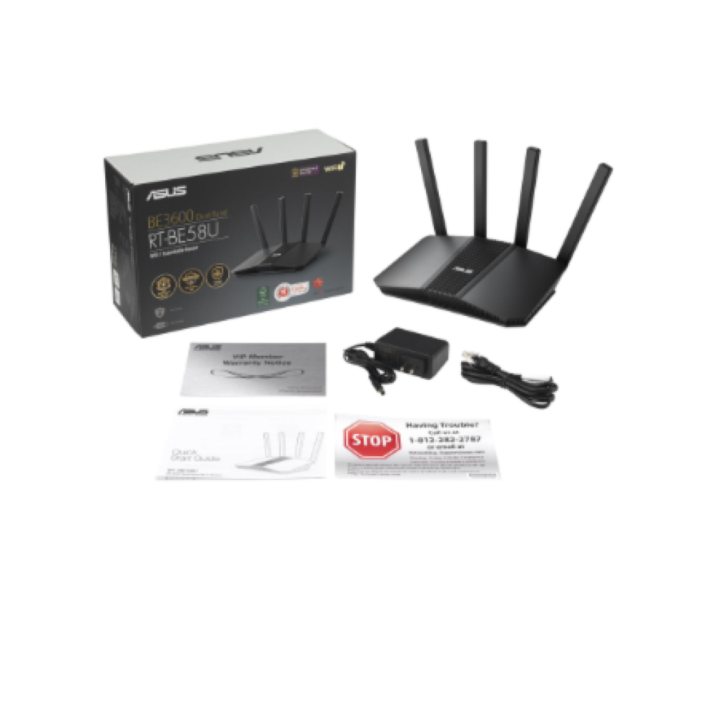 DWiFi 7 AiMesh Extendable Router , RT-BE58U , 802.11be , 10/100/1000 Mbit/s , Ethernet LAN (RJ-45) ports 5 , Mesh Support Yes , MU-MiMO Yes , 4G , Antenna type External