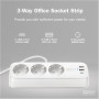 Digitus 3-way office socket strip with 2x USB-A and 1x USB-C connections , DA-70626