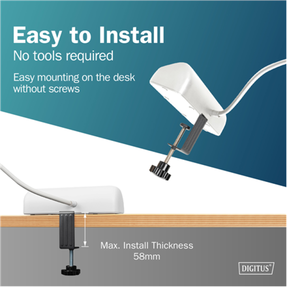 Digitus 3-way office socket strip with 2x USB-A and 1x USB-C connections , DA-70626