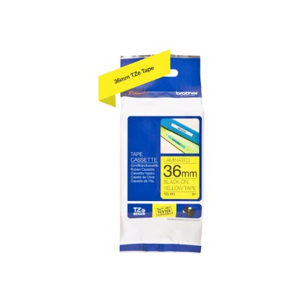 Brother , TZe-661 Laminated Tape , Black on Yellow , TZe , 8 m , 3.6 cm