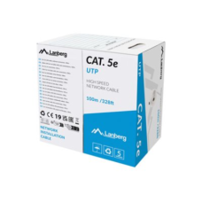 Lanberg , LAN Cable CAT.5E UTP 100M Solid CU Grey Fluke Passed , LCU5-12CU-0100-S