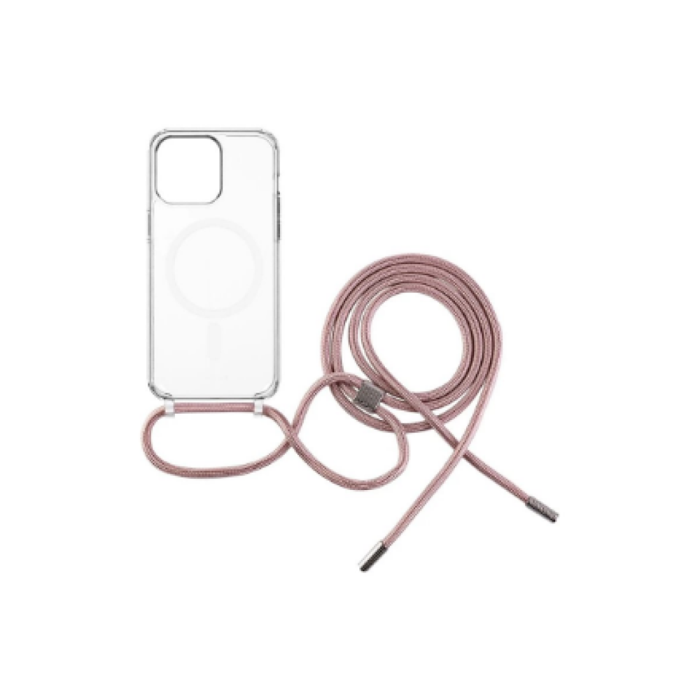 Fixed , MagPure Neck , Back Cover with Lanyard , Apple , iPhone 16 Pro Max , TPU , Clear, Pink