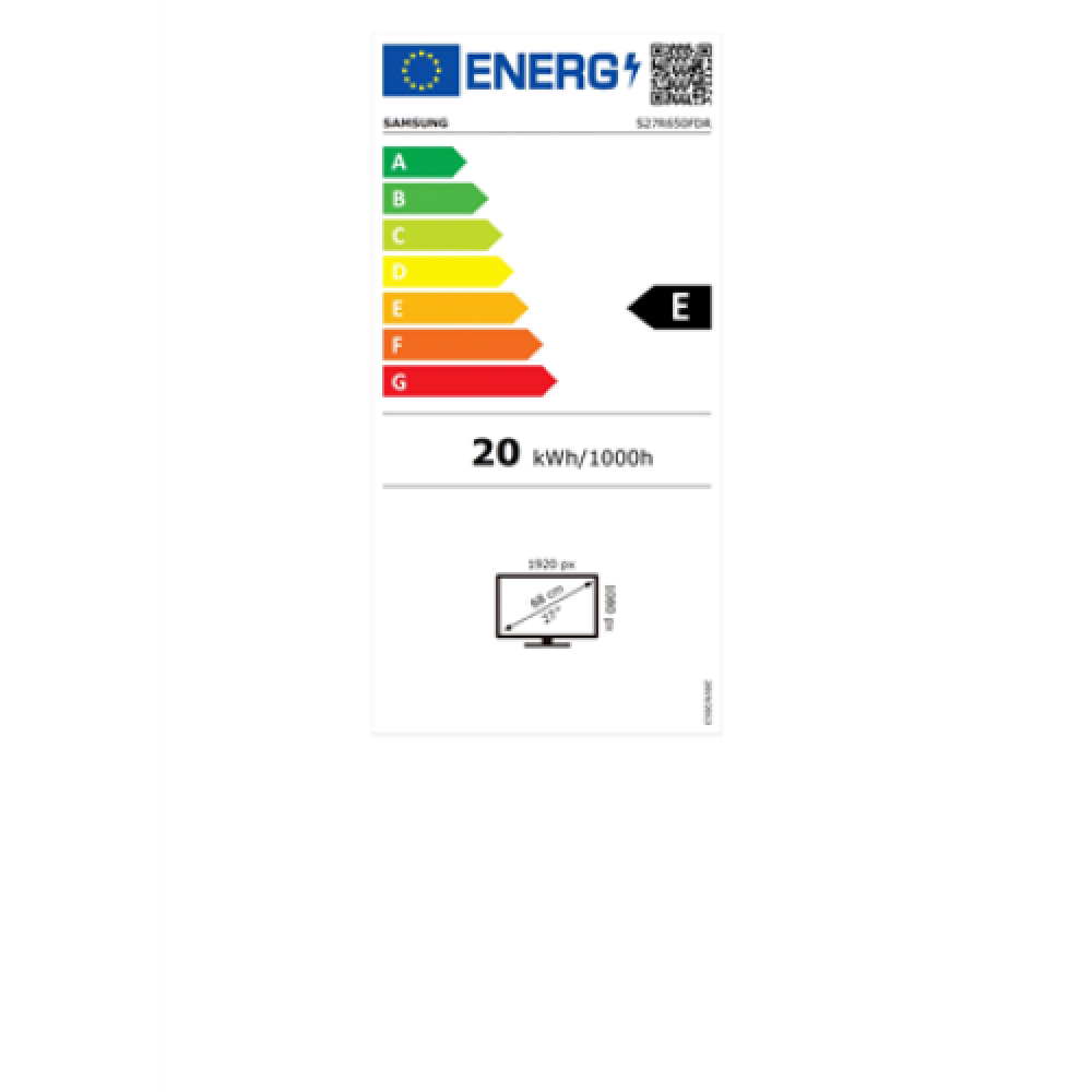 Samsung Monitor LS27R650FDRXEN 27 , IPS, FHD, 1920 x 1080, 16:9, 5 ms, 250 cd/m², HDMI ports quantity 1, 75 Hz
