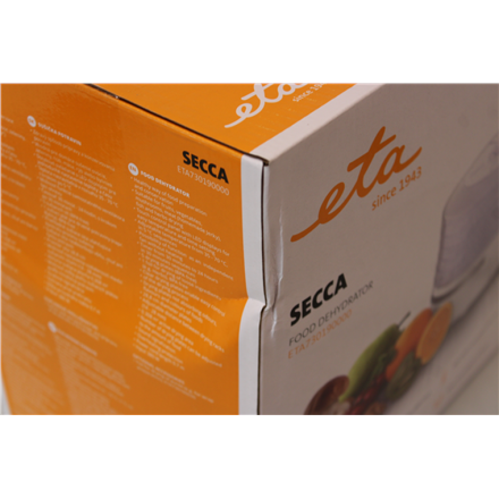 SALE OUT. ETA Fruit Dryer , ETA730190000 Secca , Power 380 W , Number of trays 5 , Integrated timer , White , DAMAGED PACKAGING