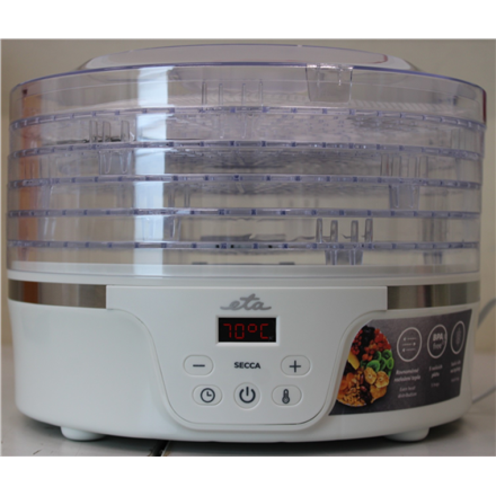 SALE OUT. ETA Fruit Dryer , ETA730190000 Secca , Power 380 W , Number of trays 5 , Integrated timer , White , DAMAGED PACKAGING