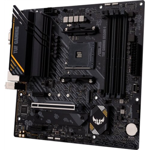 Asus , TUF GAMING B550M-E , Processor family AMD , Processor socket AM4 , DDR4 DIMM , Memory slots 4 , Supported hard disk drive interfaces SATA, M.2 , Number of SATA connectors 4 , Chipset AMD B550 , Micro ATX