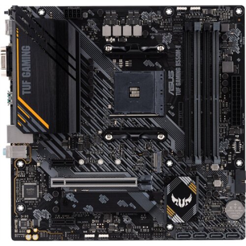 Asus , TUF GAMING B550M-E , Processor family AMD , Processor socket AM4 , DDR4 DIMM , Memory slots 4 , Supported hard disk drive interfaces SATA, M.2 , Number of SATA connectors 4 , Chipset AMD B550 , Micro ATX