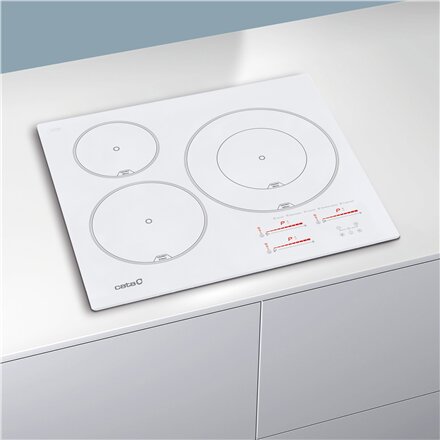 CATA Hob , INSB 6030 WH , Induction , Number of burners/cooking zones 3 , Slider touch , White