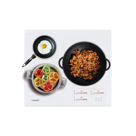 CATA Hob , INSB 6030 WH , Induction , Number of burners/cooking zones 3 , Slider touch , White