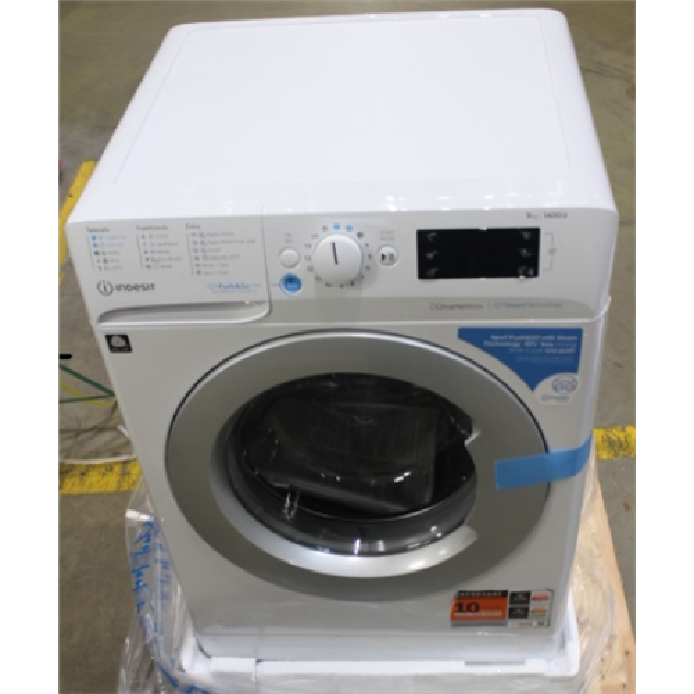 SALE OUT. Indesit BWE 91496X WSV EE Washing machine, Energy efficiency class A, Front loading, Washing capacity 9 kg, White , Washing Machine , BWE 91496X WSV EE , Energy efficiency class A , Front loading , Washing capacity 9 kg , 1400 RPM , Depth 63 cm 