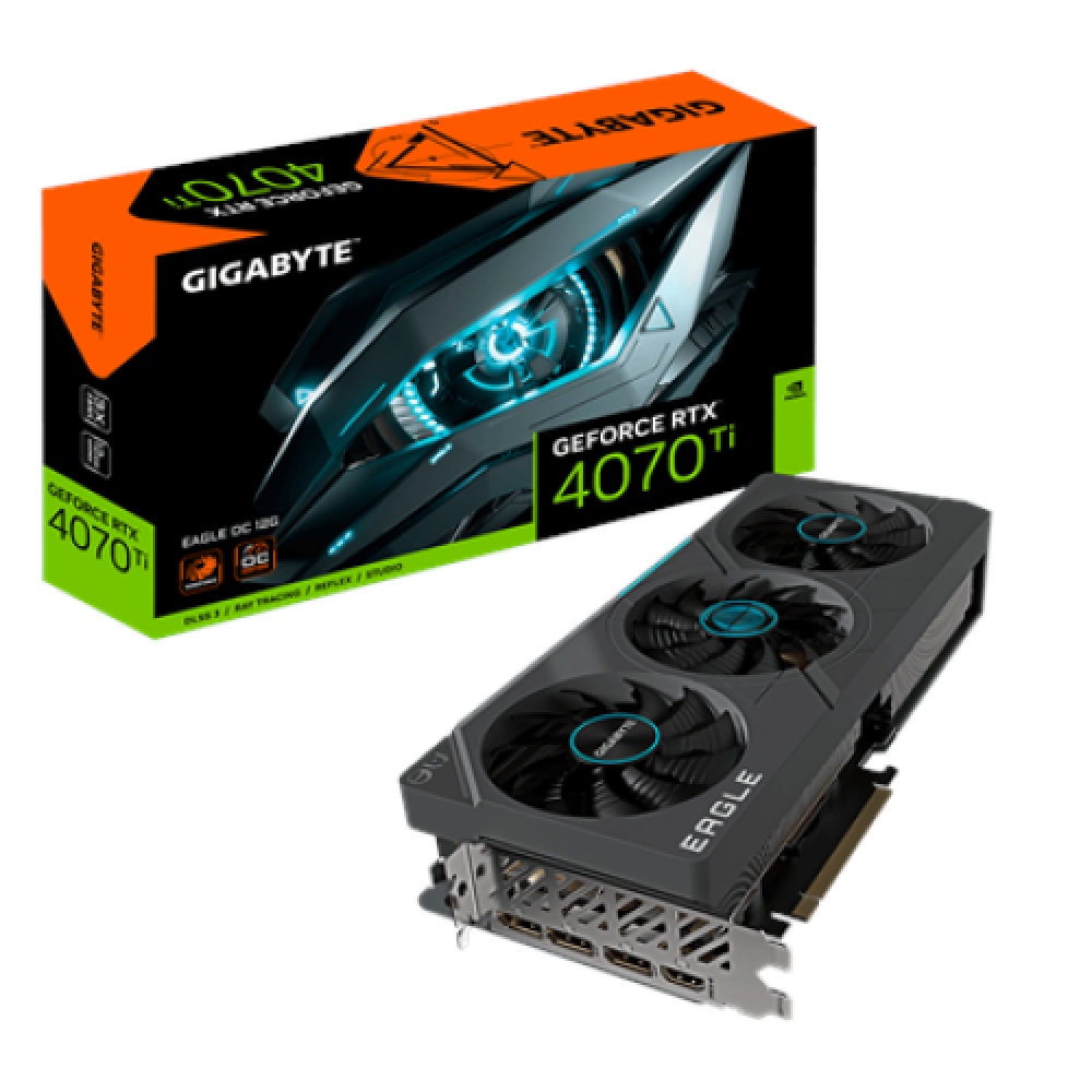 Gigabyte GV-N407TEAGLE OC-12GD 1.0 NVIDIA, 12 GB, GeForce RTX 4070 Ti, GDDR6X, PCI-E 4.0, HDMI ports quantity 1, Memory clock speed 21000 MHz