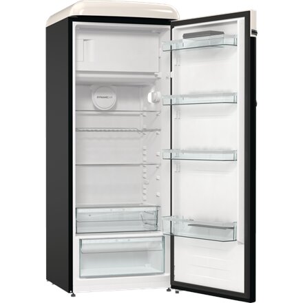 Gorenje Retro Refrigerator , OBRB615DBK , Energy efficiency class D , Free standing , Larder , Height 152.5 cm , Fridge net capacity 225 L , Freezer net capacity 22 L , 38 dB , Black