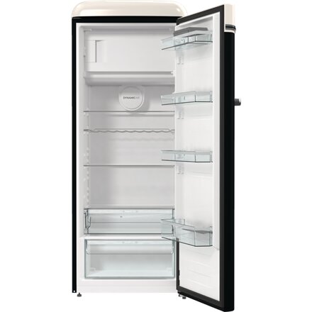 Gorenje Retro Refrigerator , OBRB615DBK , Energy efficiency class D , Free standing , Larder , Height 152.5 cm , Fridge net capacity 225 L , Freezer net capacity 22 L , 38 dB , Black