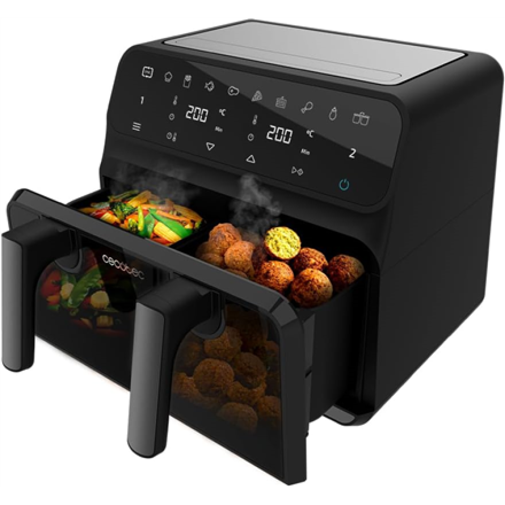 Cecotec Double hot air fryer , Cecofry Advance 9000 Window , Power 2200 W , Capacity 9 L , Black