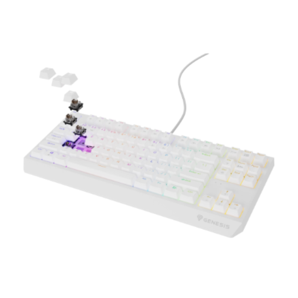 Genesis , THOR 230 , Mechanical Gaming Keyboard , Wired , US , Outemu Brown , White
