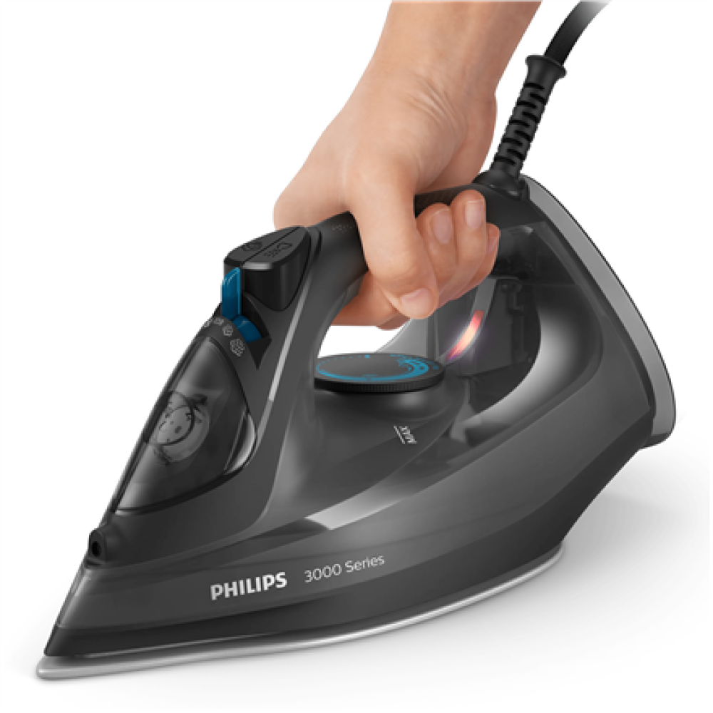Philips Steam iron , DST3041/80 3000 series , Steam Iron , 2600 W , Continuous steam 40 g/min , Water tank capacity 300 ml , Black , Steam boost performance 200 g/min