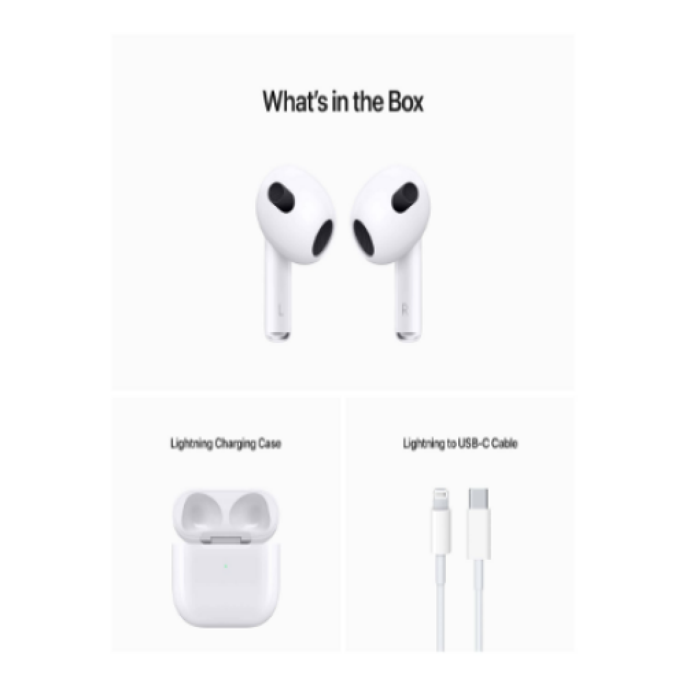 Apple , AirPods (3rd generation) with Lightning Charging Case , Wireless , In-ear , Bluetooth , Wireless