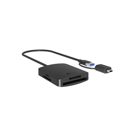 Raidsonic 4-in-1 Card Reader with USB 3.2 Gen 1 Type-A + Type-C , IB-CR302-CU3