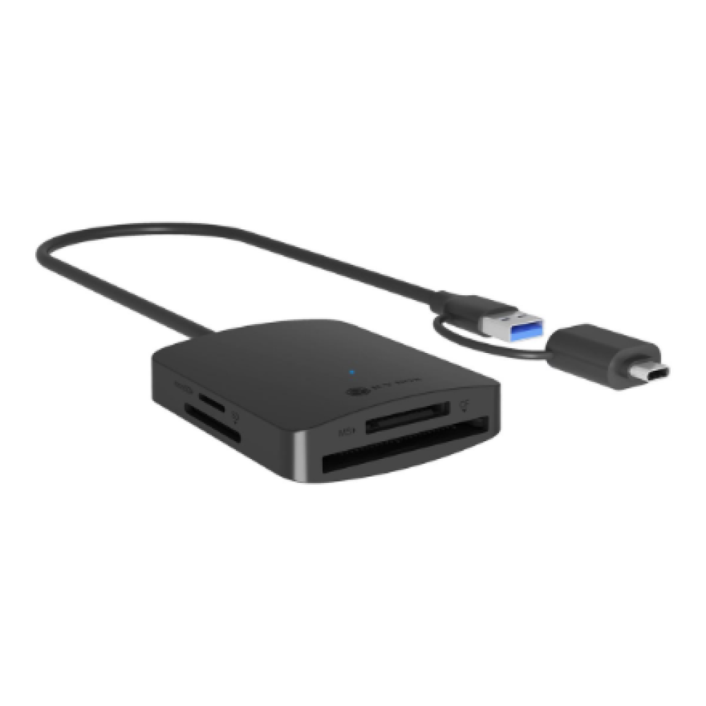 Raidsonic 4-in-1 Card Reader with USB 3.2 Gen 1 Type-A + Type-C , IB-CR302-CU3